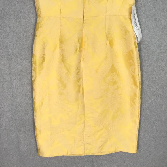 Kay Unger Dress Size 14 Knee Wrap Lorraine Jacquard‎ Pencil Slit Asymmetric READ - Picture 7 of 16